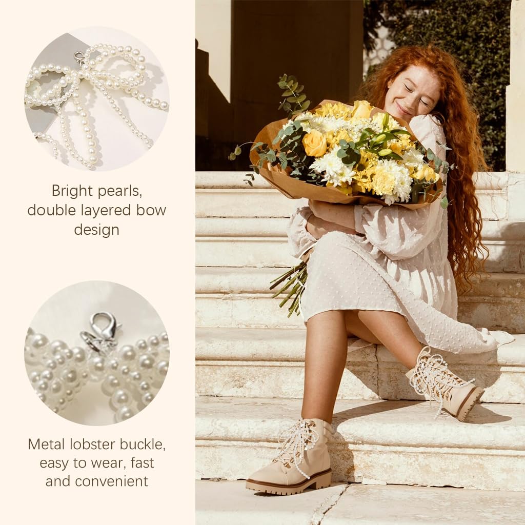 MAYCREATE 1 Pair Pearl Bow Shoe Charms for Sneakers Charms Pearl Sneaker Bows Decorations Bowknot Coquette Aesthetic Keychain Bag Car Charms for Women Gift Jewelry MAYCREATE 1 Pair Pearl Bow Shoe Charms for Sneakers Charms Pearl Sneaker Bows Decorations Bowknot Coquette Aesthetic Keychain Bag Car Charms for Women Gift Jewelry